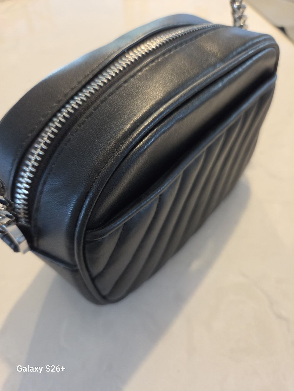 Michael Kors Black Quilted Crossbody with Silver Chain - Picture 2 of 5